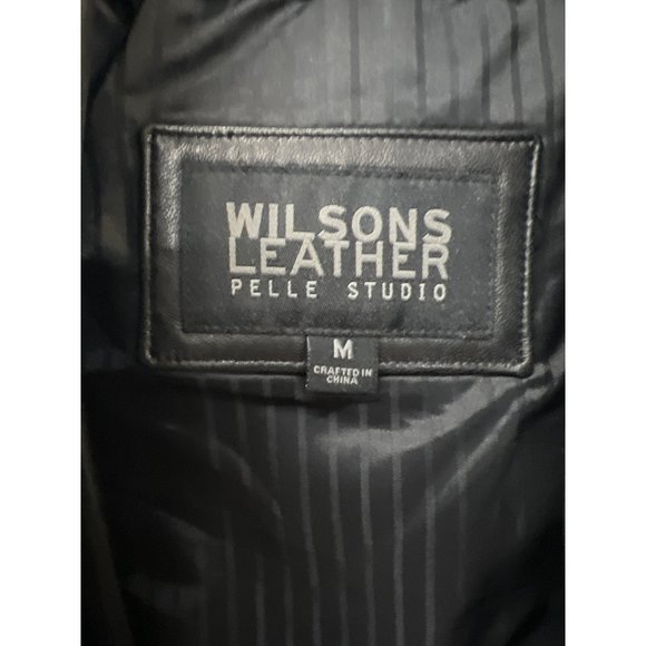 Wilson’s Leather Pelle Studio Genuine Leather Coat Parka Belted Jacket - Picture 7 of 12